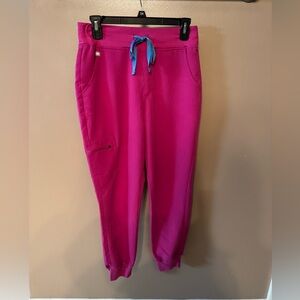 Vibrant Pink Jogger Pants with Blue Drawstring